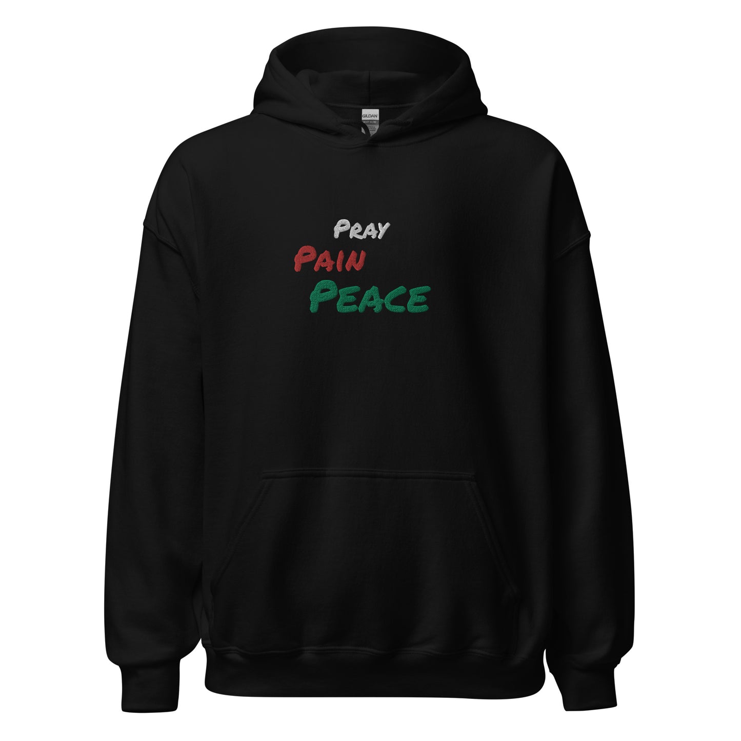 Pray Pain Peace Hoodie- Black